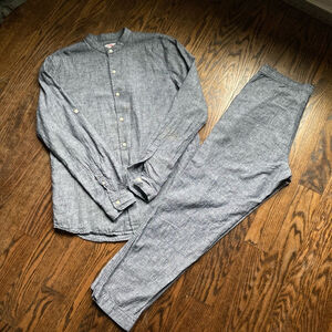 Womans Joe Fresh Shirt & Pants Set Size 30 Blue-pants - size small top